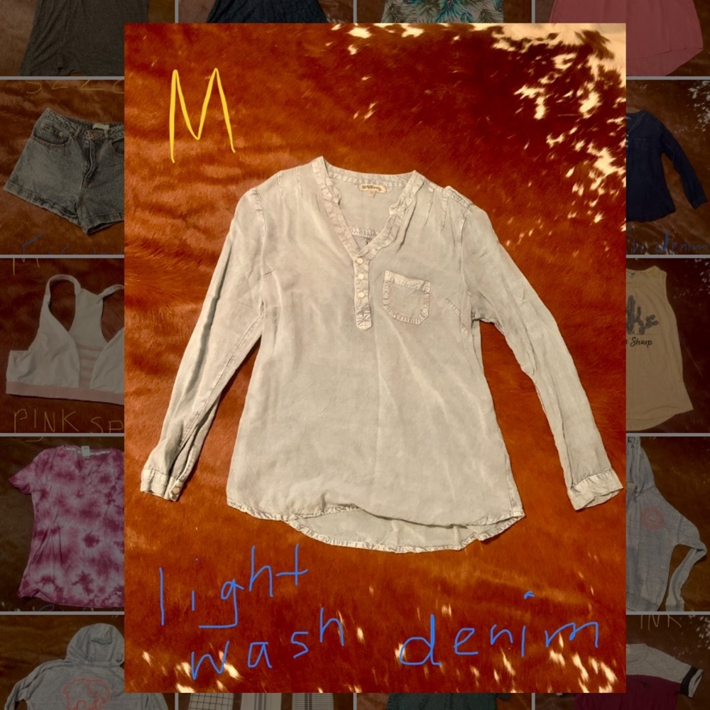 Denim 3/4 sleeve top